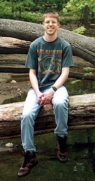 Me sitting on a log